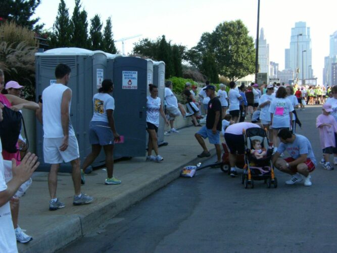 Porta potty at Susan G Komen