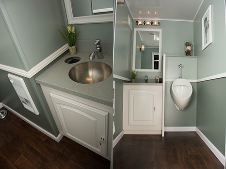 inside 3 person restroom trailer in kc mo