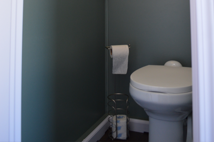 toilet inside 8 person VIP luxury restroom trailer