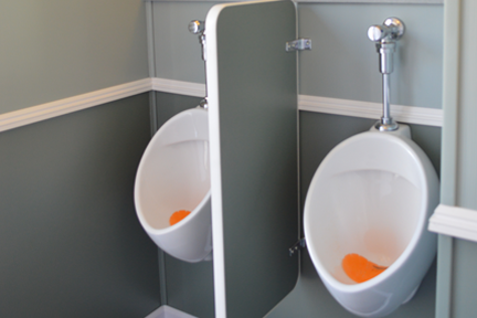 urinals inside VIP restrom trailer in kansas city