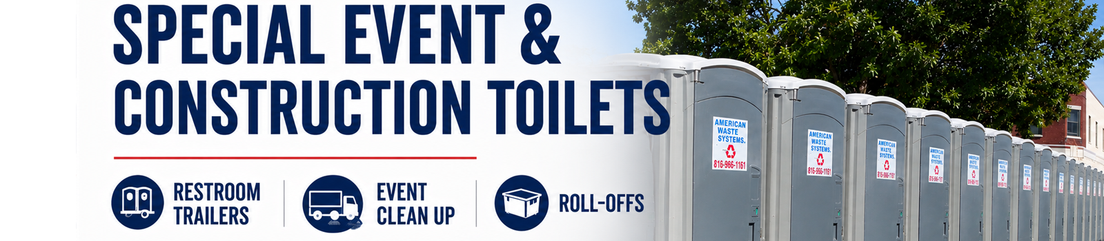 Total Venue Kansas City special event portable toilets, roll-offs, restroom trailers and event sweeping